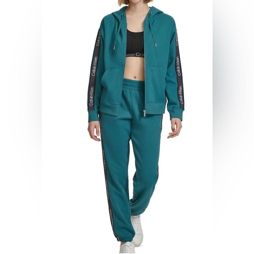 NWT Calvin Klein- Performance Logo Stripe Hoodie and Jogger Set